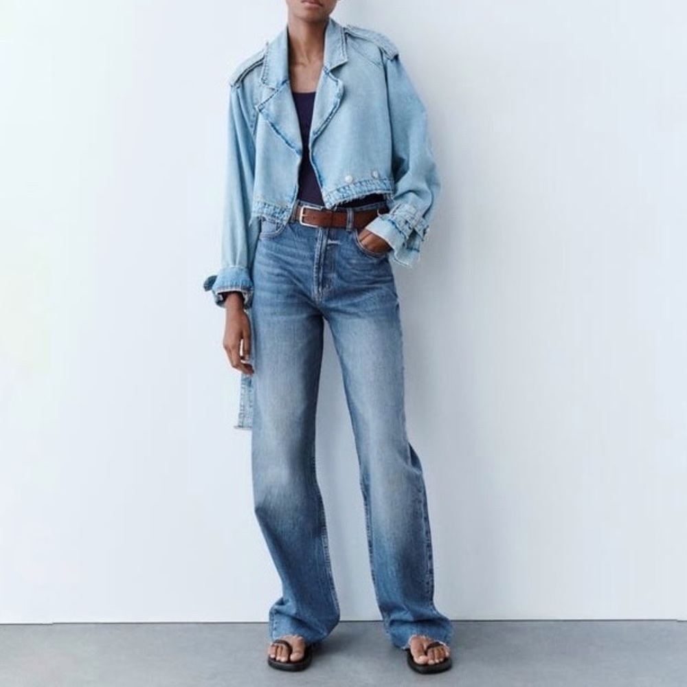 ZARA TRF High Rise Wide Leg Jeans